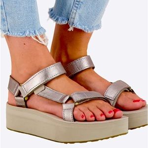 Teva Platform, Leather Strap Sandals